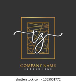TZ Initial Handwriting logo template vector