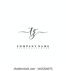 TZ Initial luxury handwriting logo vector