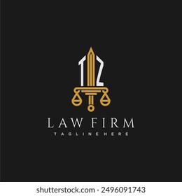 TZ initial monogram for lawfirm logo with sword and scale