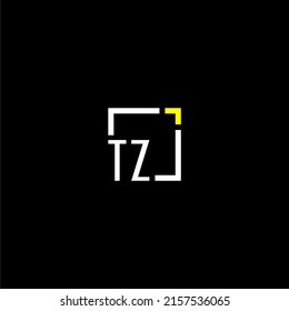 TZ initial monogram logo with square style design