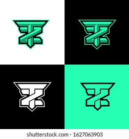 tz initial shield sport logo design