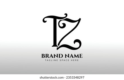 Plantilla de diseño de logotipo de letras de letras TZ