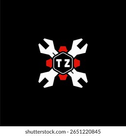 TZ Initiales Vektor Stok Otomotif Logo Design