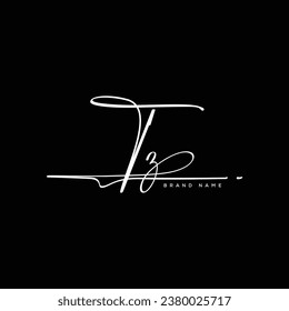 TZ letter beauty handwriting vector logo. 