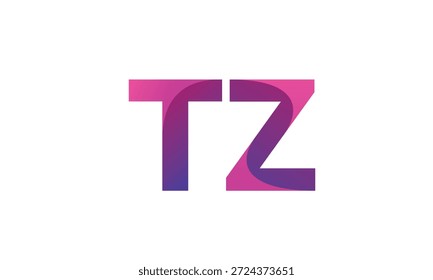 TZ Letter Gradient Monogram Logo for Modern Business Branding