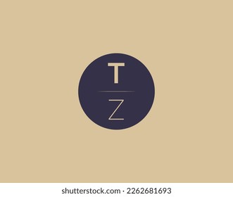 TZ letter modern elegant logo design vector images