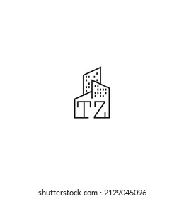 TZ Line-Konzept-Logo in hochwertigem professionellem Design, das für Immobilienunternehmen am besten geeignet ist