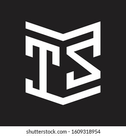 TZ Logo Emblem Monogram With Shield Style Design Template Isolated On Black Background