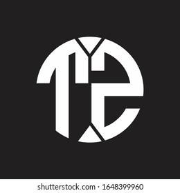 Monograma del logotipo TZ con estilo de cinta circular