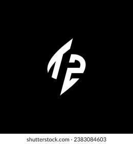 TZ monogram esport logo design with cool shape concept in vector