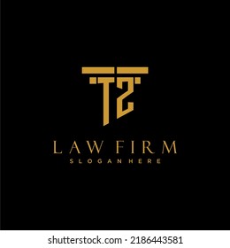 TZ monogram initial logo for lawfirm with pillar design
