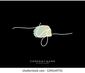 TZ T Z Initial handwriting logo template