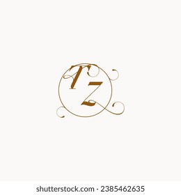 TZ es el símbolo del logo de la boda única de tu matrimonio y puedes usarlo en tu puesto de boda