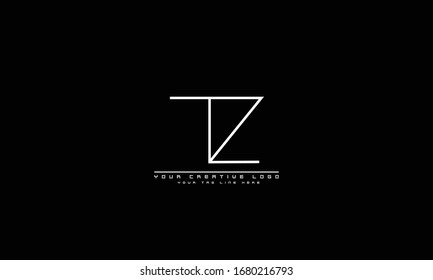 TZ ZT abstract vector logo monogram template