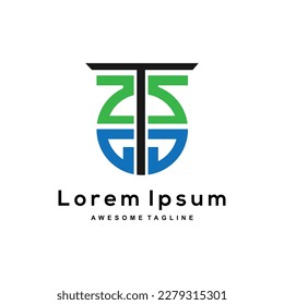 T,Z,5,G,J  letter logo design icon
