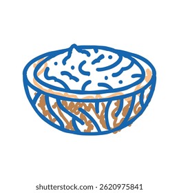 tzatziki sauce greek cuisine doodle icon sketch vector. tzatziki sauce greek cuisine sign. isolated symbol illustration