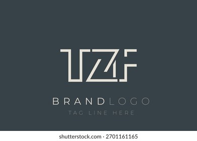 Diseño de logotipo de carta abstracta TZF. Diseño moderno del logotipo del negocio con tipografía Abstractas y estilo contemporáneo