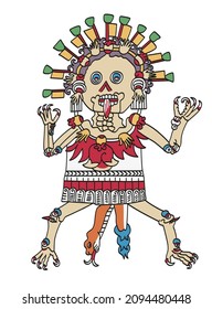 Tzitzimitl, Aztec deity, associated with stars, depicted as skeletal female figure. Should mankind fail, the sun will turn black and the Tzitzimimeh will slay humanity during catastrophic earthquakes.