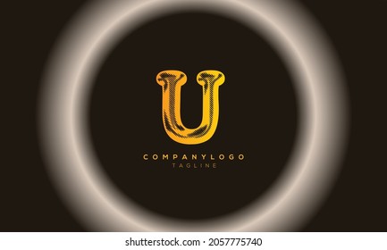 U Resumen diseño inicial del logotipo del alfabeto en monograma