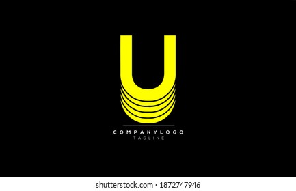 U abstract initials monogram letter text symbol alphabet logo design
