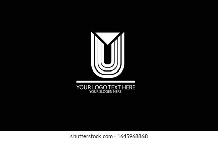U abstract vector logo monogram template