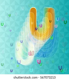 U Alphabet art texture