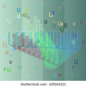 U Alphabet background icon