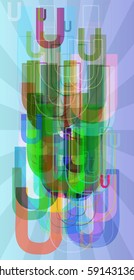 U Alphabet background vector