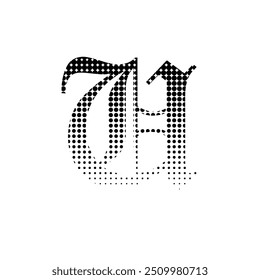 u alphabet halftone dotted effect logo icon vector illustration eps