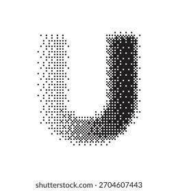  u alphabet halftone dotted effect logo icon vector illustration eps