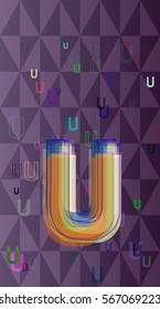 U Alphabet icon template