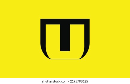 Plantilla de diseño de iconos vectoriales mínimos del alfabeto U