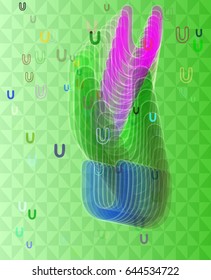 U Alphabet pattern vector
