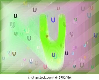 U Alphabet template icon
