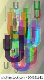 U Alphabet template texture