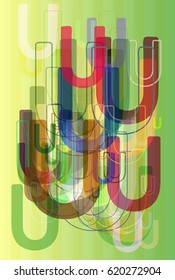 U Alphabet template vector