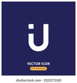 "U" Alphabet Typographic Vector Icon Illustration