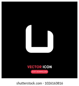 "U" Alphabet Typographic Vector Icon Illustration