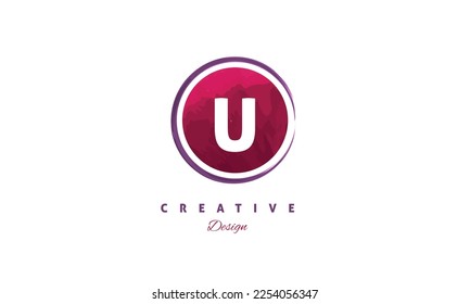 Diseño del logotipo del vector del alfabeto U con pincel de color de agua de moda. Diseño de logotipo vectorial minimalista en fondo blanco