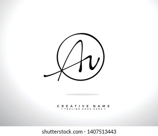 A U AU initial handwriting logo template vector.  signature logo concept.txt