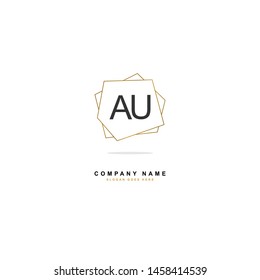 A U AU Initial logo template vector