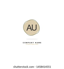 A U AU Initial logo template vector