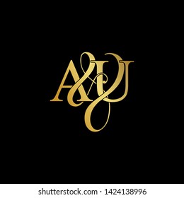 A and U / AU logo initial vector mark