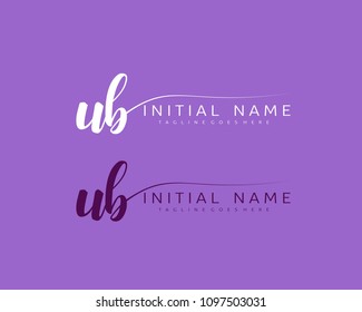 U B Initial handwriting logo vector. Hand lettering for designs.
