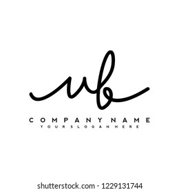 U B Initial handwriting logo vector