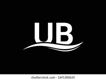 U B Vorlage für die Design-Vektorillustration des Logos im Anfangsbuchstaben, grafisches Alphabet-Symbol für die Unternehmensidentität
