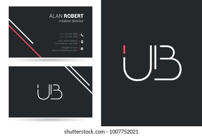 U & B joint logo stroke letter design with business card template