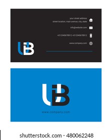 U B Letter Logo design with Business card template