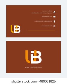 U B Letter logo design with card template