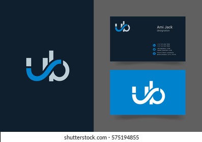 U & B Letter logo design vector element with Business card
